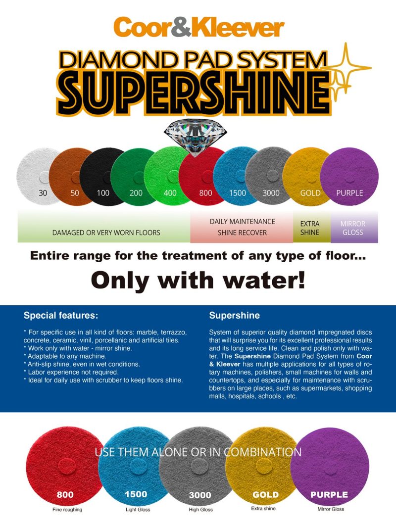 Coor & Kleever Hulk Supershine Diamonds Pad - Blue - G1500 430mm - Image 3